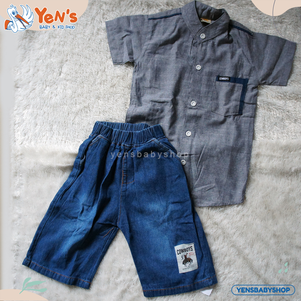 Setelan Kemeja Jeans Anak Laki Laki Cowboys 451