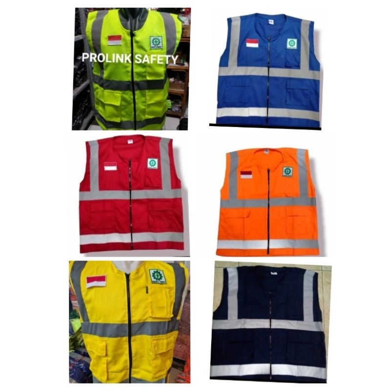 ROMPI BAHAN KAIN DRILL ANEKA 6 WARNA BERLOGO SAFETY DAN BENDERA