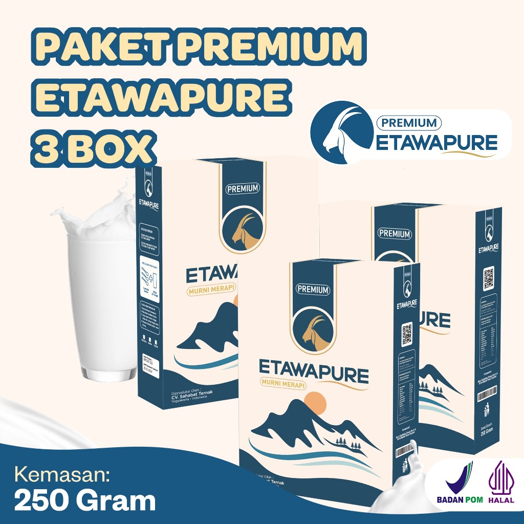 

Paket 3 Box Etawapure Susu Kambing Etawa Bubuk