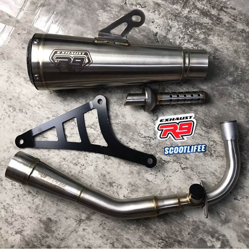Knalpot R9 SS Carbon Vespa Sprint Primavera S LX