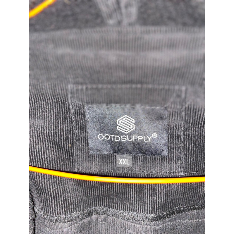 OOTDSUPPLY CORDUROY SHERPA JACKET BLACK