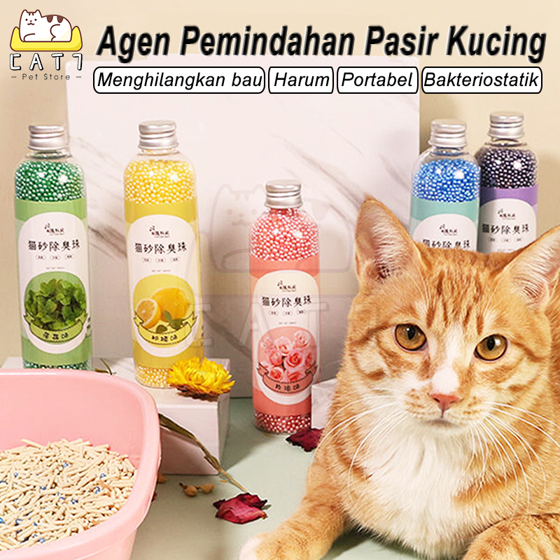 Pewangi pasir kucing Cat litter deodorizer 250gr Litter Deodorant Beads with Activated Charcoal Penghilang Bau pasir kuci