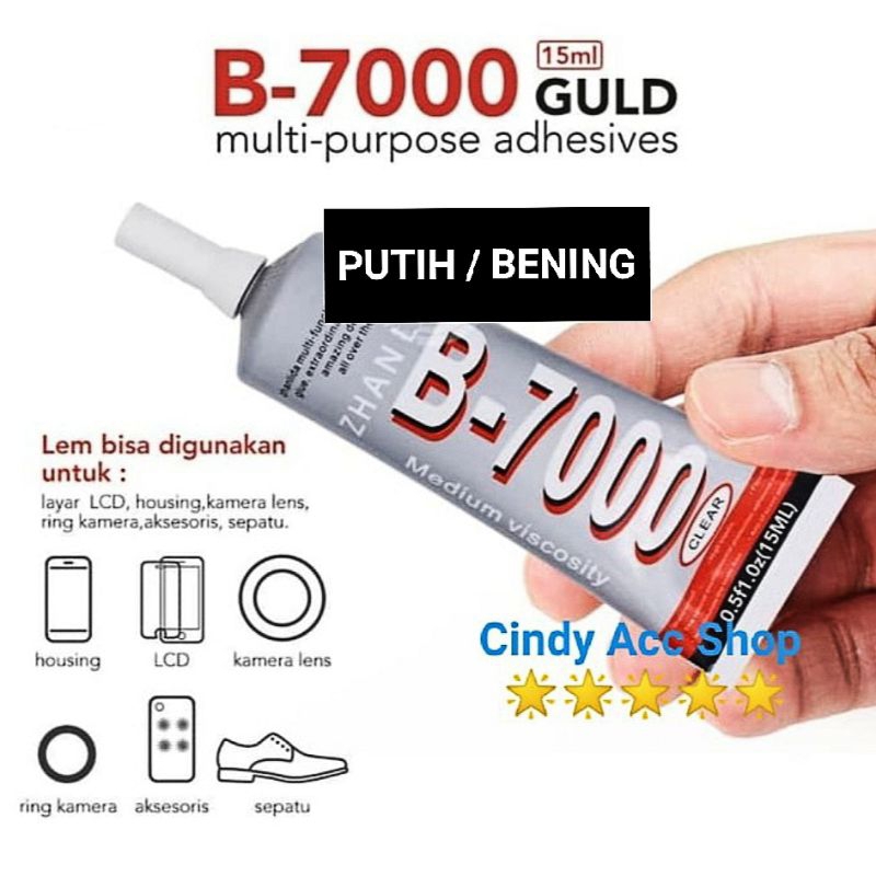 Lem Lcd Lem Touchscreen Lem Backdoor 15 ml T7000 Hitam B7000 Bening