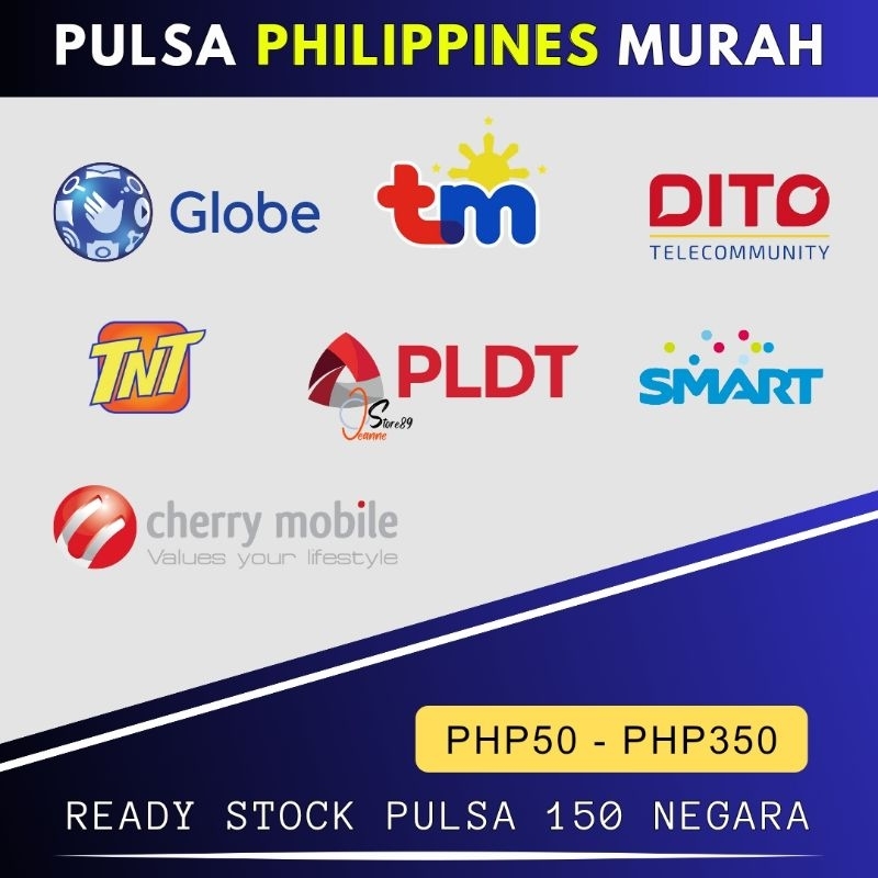 PULSA PHILIPPINES [ Murah ] SEMUA PROVIDER | Dito, Globe, Globe at Home, PLDT, Smart, TM, TNT | PHP5