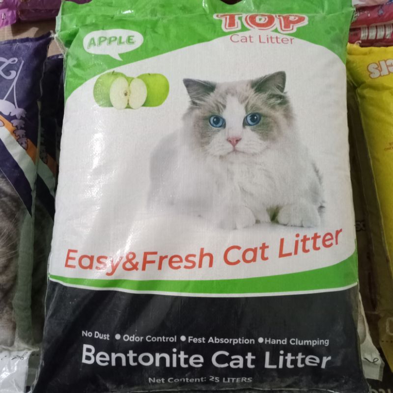 Pasir wangi gumpal TOP cat litter 25 litter Apel | Pasir kucing TOP cat litter 25 litter