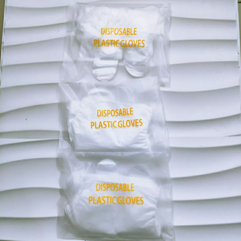 TGM - Sarung Tangan Plastik Isi 100Pcs Disposable Plastic Gloves Sekali Pakai Bening Polos Transparent