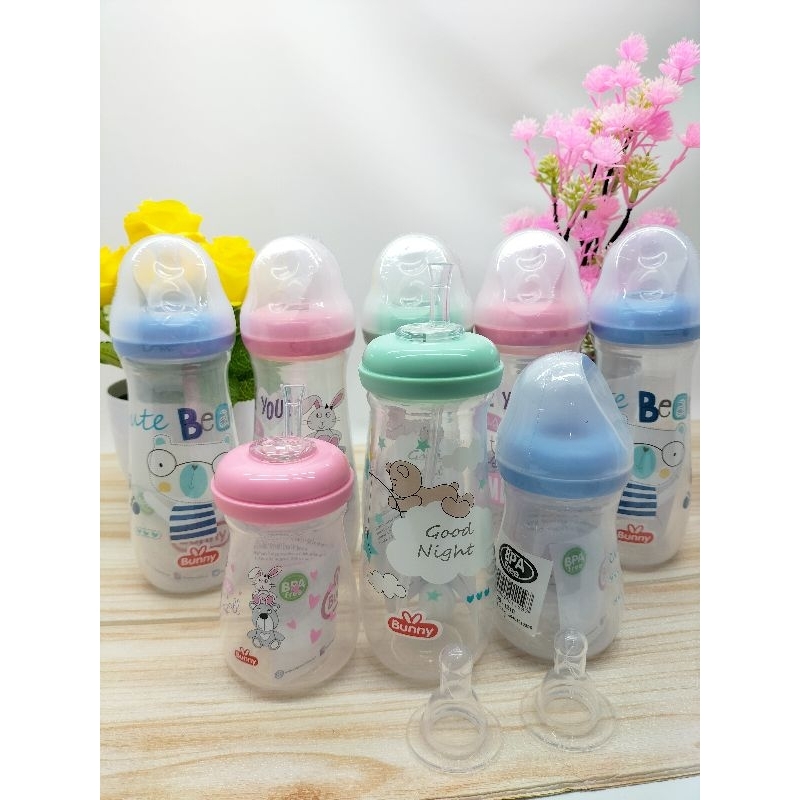 Paket Botol Bunny Karakter Lucu Dengan Sedotan 250 Ml/125 Ml 2410