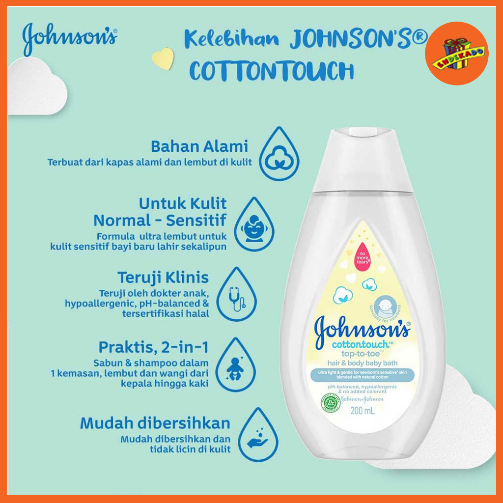 Johnson's Cottontouch Top to Toe Hair and Body Baby Bath