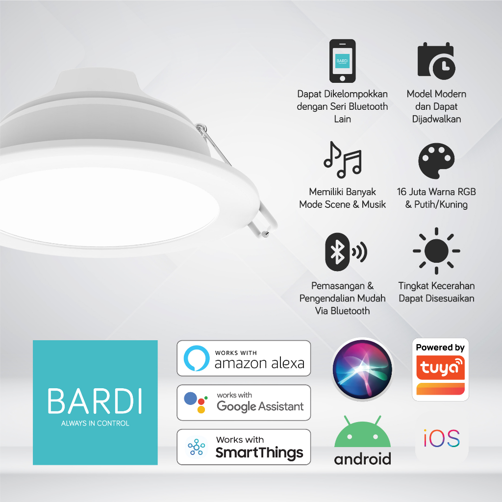 BARDI Smart Beacon Panel Downlight 8W RGBWW BLUETOOTH