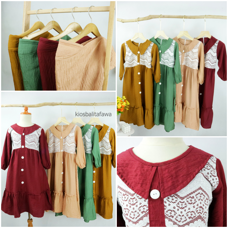 [ Free Hijab ] Gamis Annisa 4-8 Tahun Gamis Anak perempuan Premium Baju Muslim anak-anak Tunik Muslimah Anak Babycinnamon