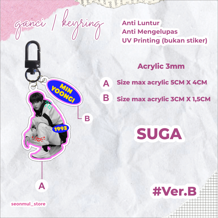 [READY STOCK] Keyring / Keychain SUGA AGUST D BTS / Gantungan Kunci AGUSTD / Ganci MIN YOONGI BTS / MIN YOON GI