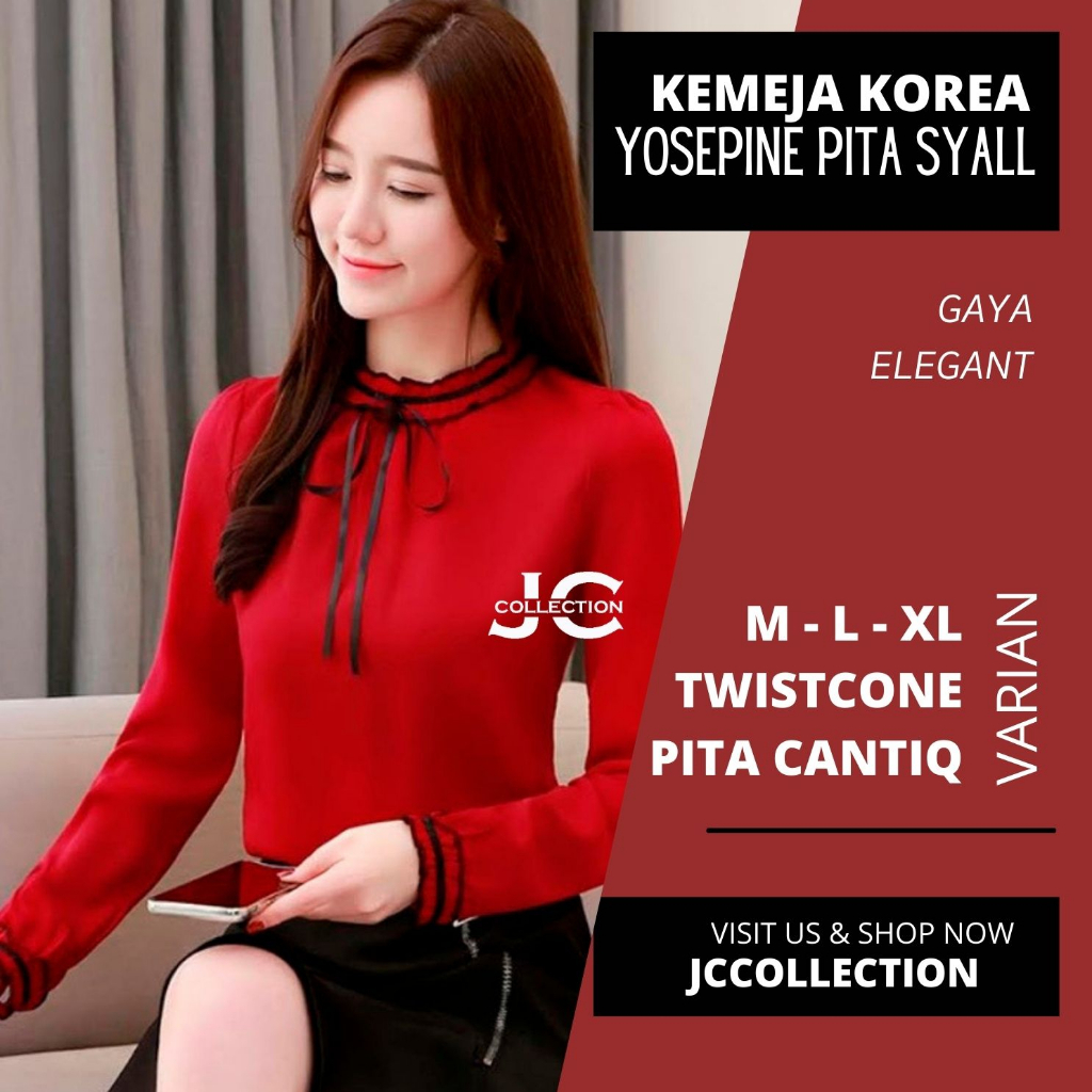 Blouse Korea Style Variasi Pita - Yossephine - JCCollections