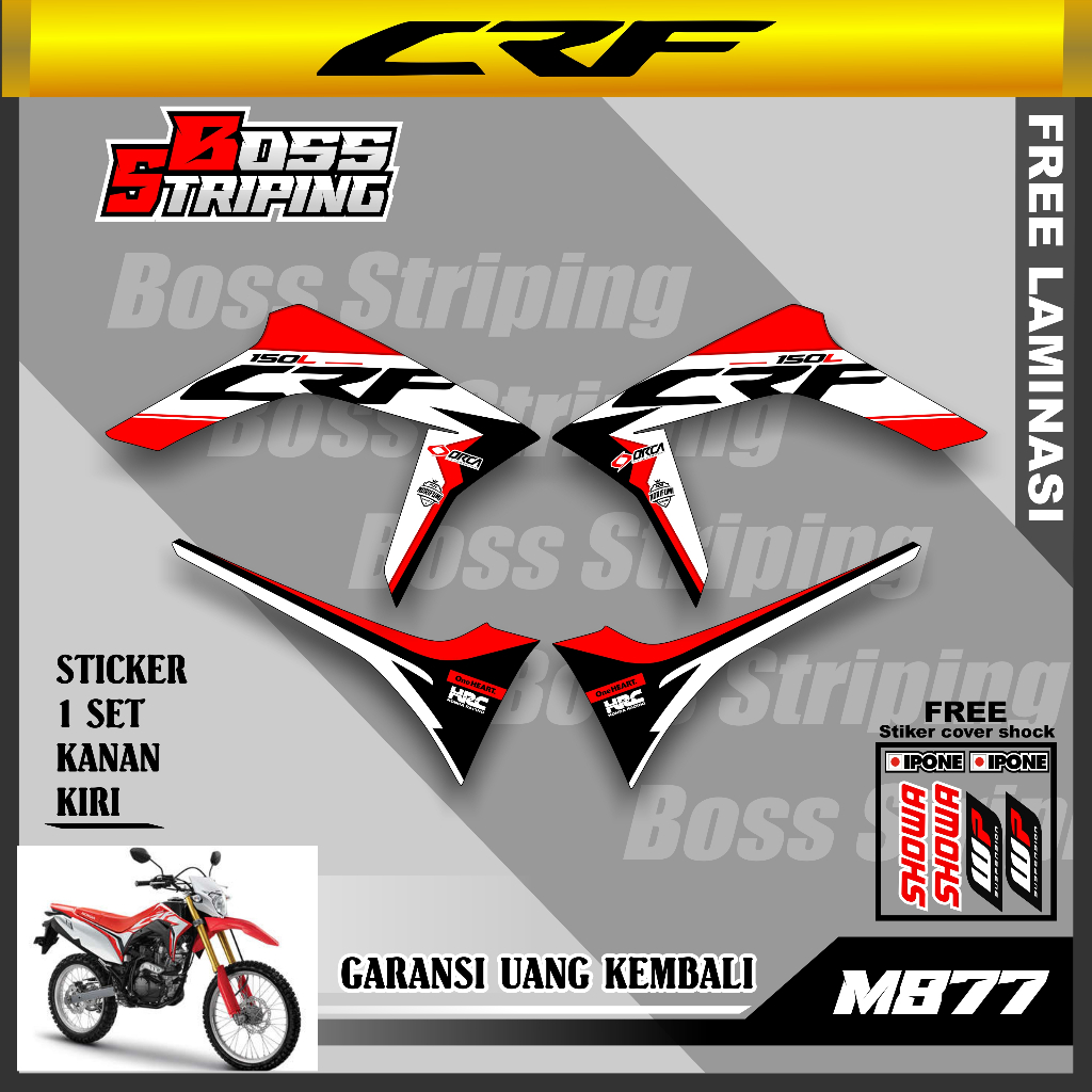 STRIPING VARIASI CRF 150 L / STIKER MOTOR CRF 150L SUPERMOTO