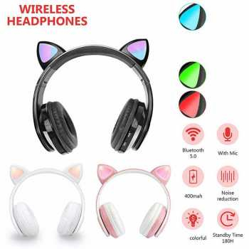 Bluetooth Headset Headphone Telinga Kucing Cute Cat Ear / Headset Gaming Wanita Pink Bando Karakter Cute Lucu Imut / Headphone Headset Earphone Bluetooth Full Bass / Headphone Bluetooth JBL handsfree headset bluetooth wireless / Hedset Bando Kucing Gaming