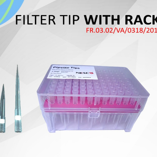 Filter tips with rack, DNA/RNA Free