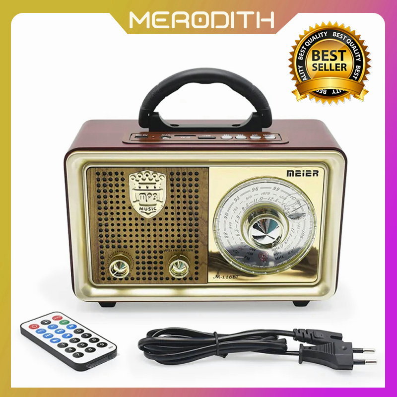 Radio FM/AM Multi-fungsi baru desain gaya retro vintage FM AM SW sistem speaker radio use to dengan Bluetooth USB TF Card player 100% ORI  111BTS/110BTS