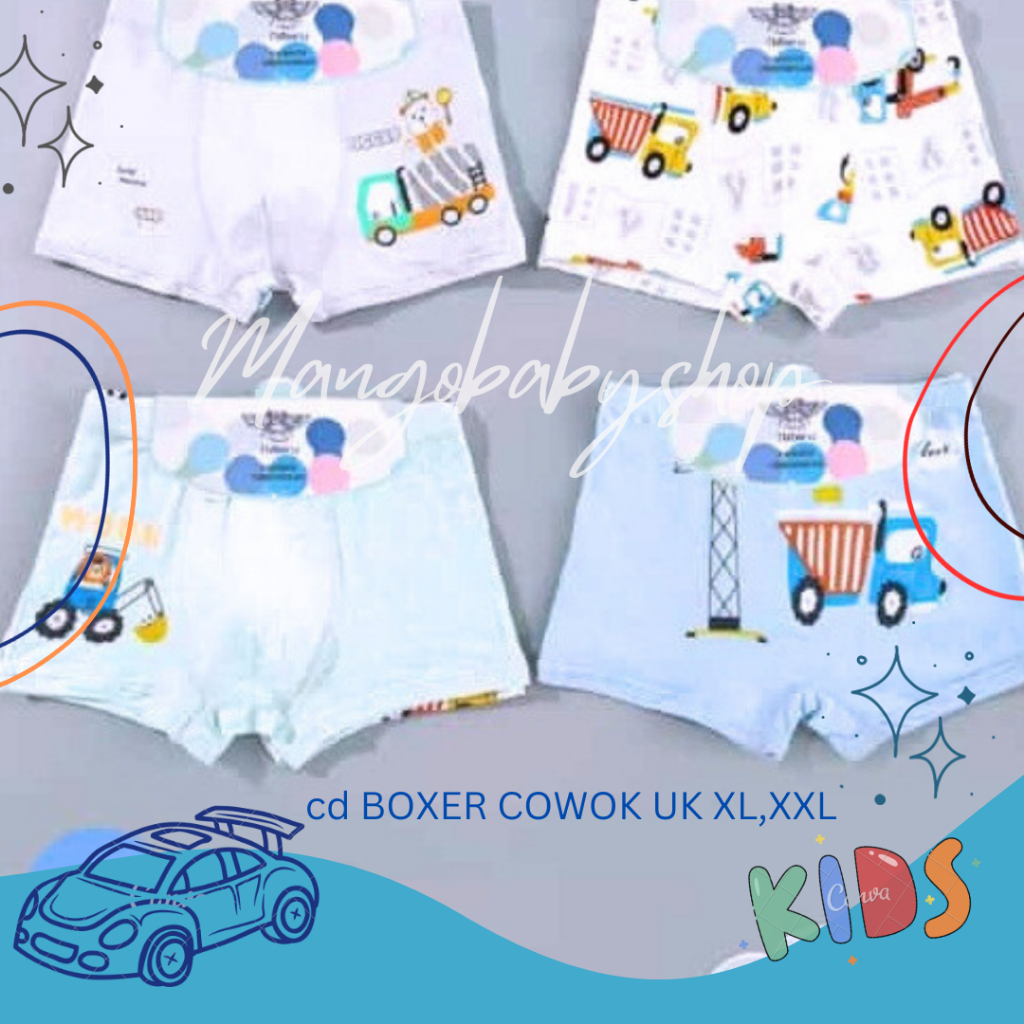 NIBIRU CELANA DALAM BOXER SEGIEMPAT ANAK LAKI BOY XL XXL 4 5 6 7 8 y