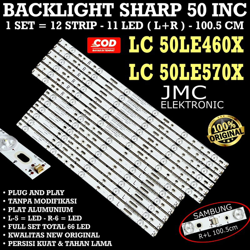 BACKLIGHT TV LED 50 INC SHARP LC50LE460X LC50LE570X LC 50LE460X 50LE570X 50LE460 50LE570 LC50LE460 LC50LE570