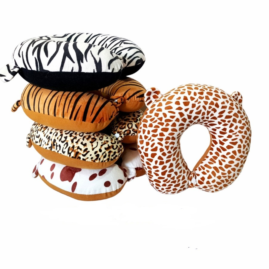 Bantal Leher Motif Corak Binatang Leopar Harimau Sapi Warna Cokelat Coklat Bahan Lembut Dingin Isi F