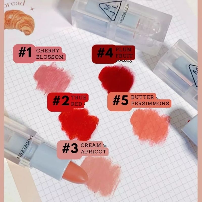 Mugeleen Lipstik Matte Lembut Tahan Lama Anti Air