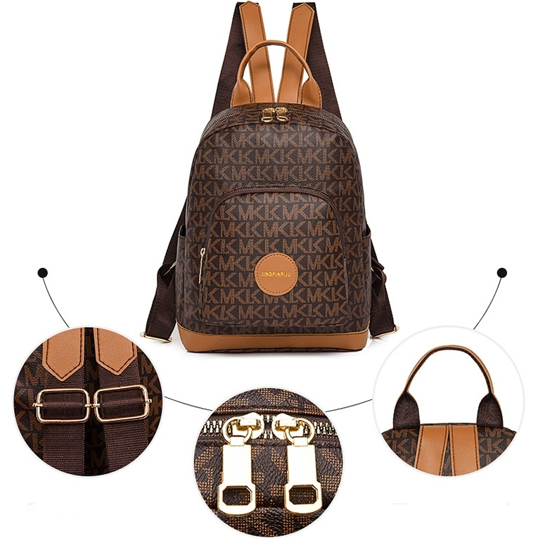 TAS RANSEL WANITA KULIT IMPORT KULIAH SEKOLAH KERJA BACPACK KOREA KEKINIAN REMAJA COKLAT PREMIUM DEWASA BRANDED BATAM TERBARU FASHION SIMPLE MURAH KAHUNA TA794B7