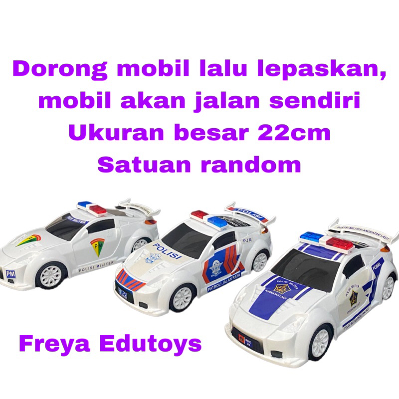 [Bisa COD] Mainan Mobil Polisi Tanpa Baterai Mobil Polisi Patwal Basarnas Polisi Resque