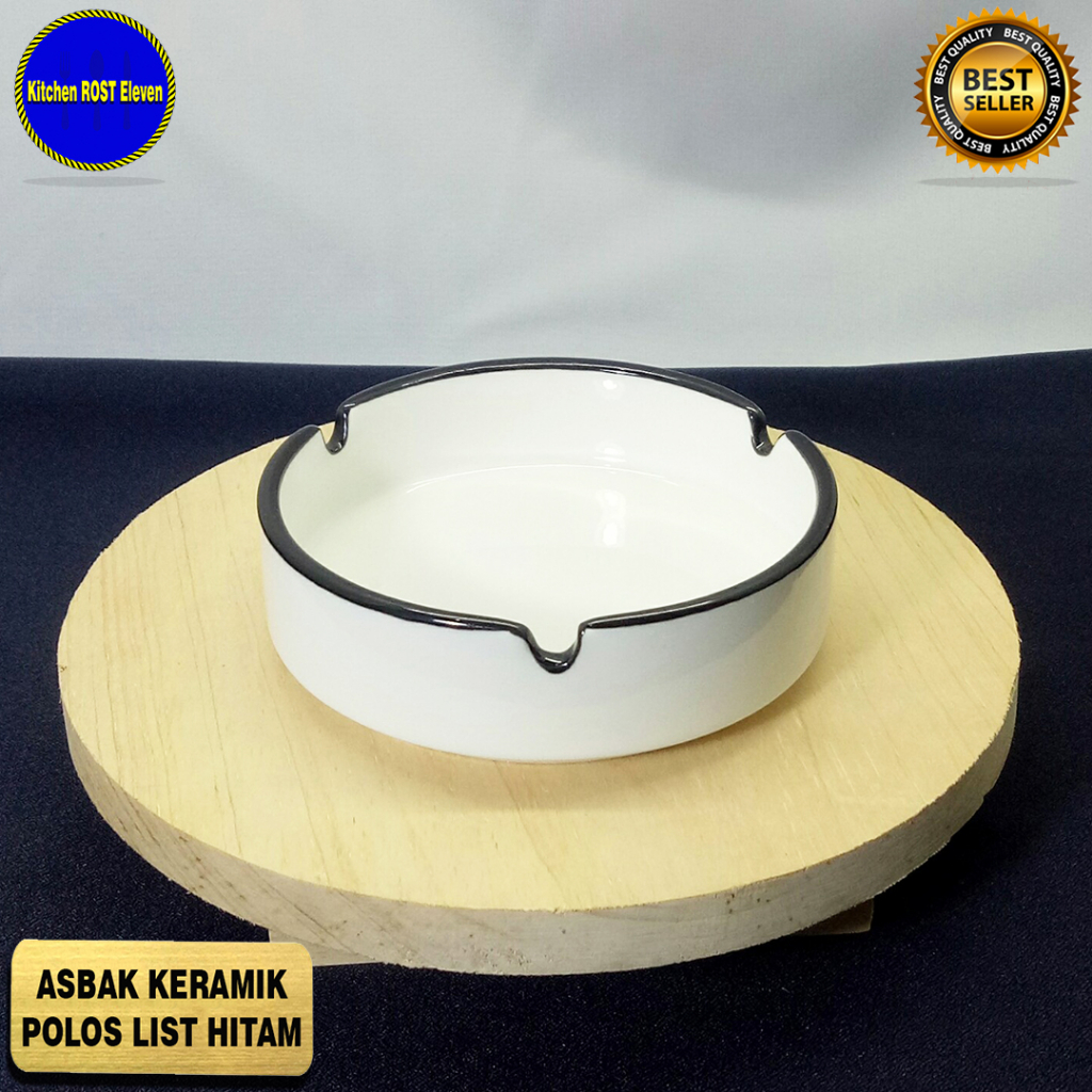 asbak enamel keramik motif polos polet hitam 10 cm / asbak bulat 10cm keramik / asbak keramik / asba