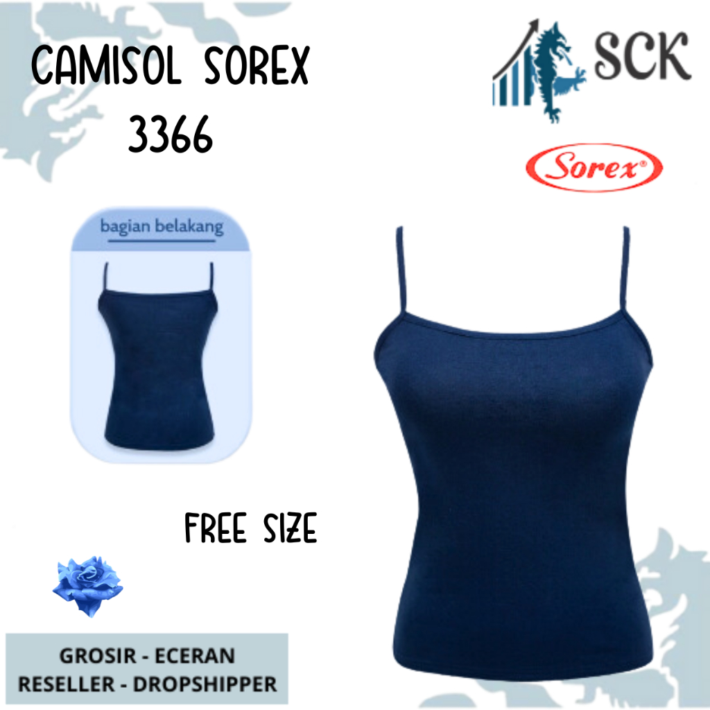 Camisol Tanktop Wanita Sorex 3366 - ATASAN SINGLET / TANKTOP WANITA PANJANG DENGAN TALI KECIL