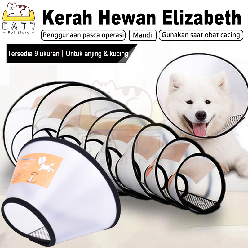 Kerah Kucing Penutup Pelindung Hewan Peliharaan Elizabeth Kerah Kucing Pet Collar Kucing Leher Anjing Anti-menjilat Cincin Anti-gigitan Kerah Hewan Peliharaan