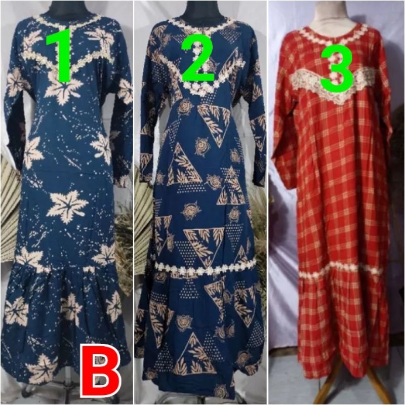 KENCANA UNGU ORI GAMIS ARAB/ GAMIS RENDA LD 108 CM  LABEL HITAM.