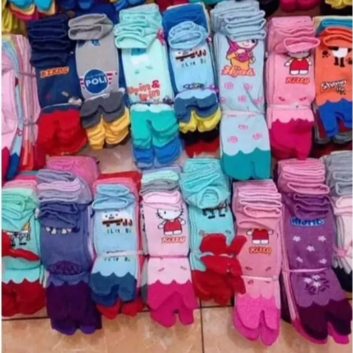 KAOS KAKI JEMPOL ANAK UKURAN PAUD / TK / SD / KAOS KAKI JEMPOL ANAK MOTIF LUCU RANDOM