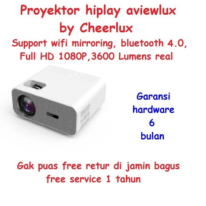 Proyektor hiplay C12 Support BT 4.0 , WIFI miracast, Full HD 1080