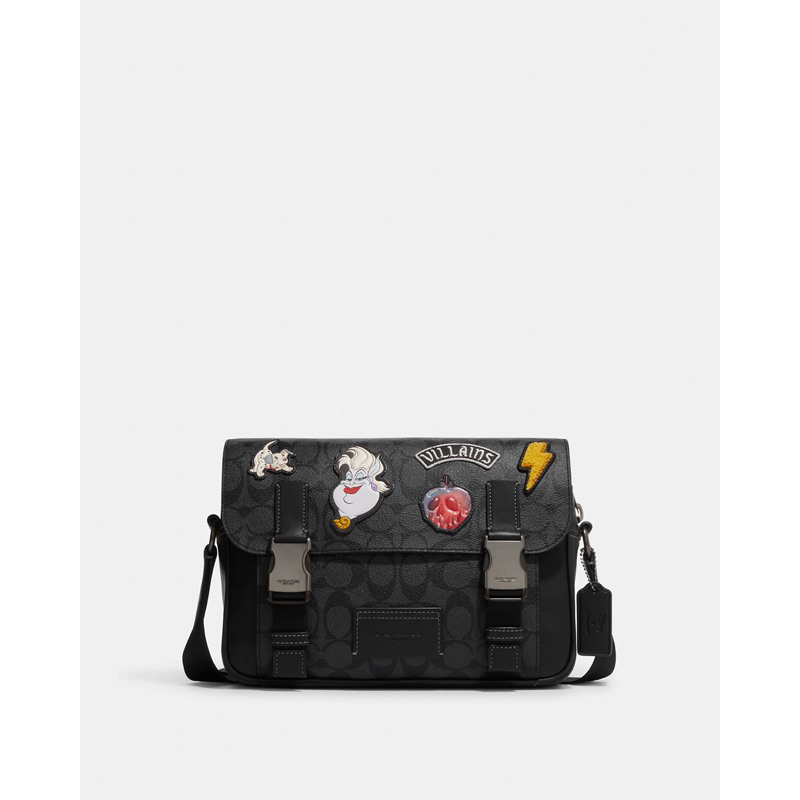 Coach Disney x Coach Track Crossbody In Signature Canvas With Patches (CC 037)