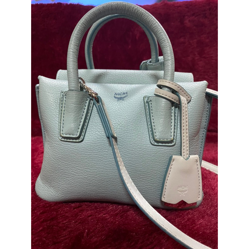 Tas MCM Milla Mini Tote Sky Blue Bag