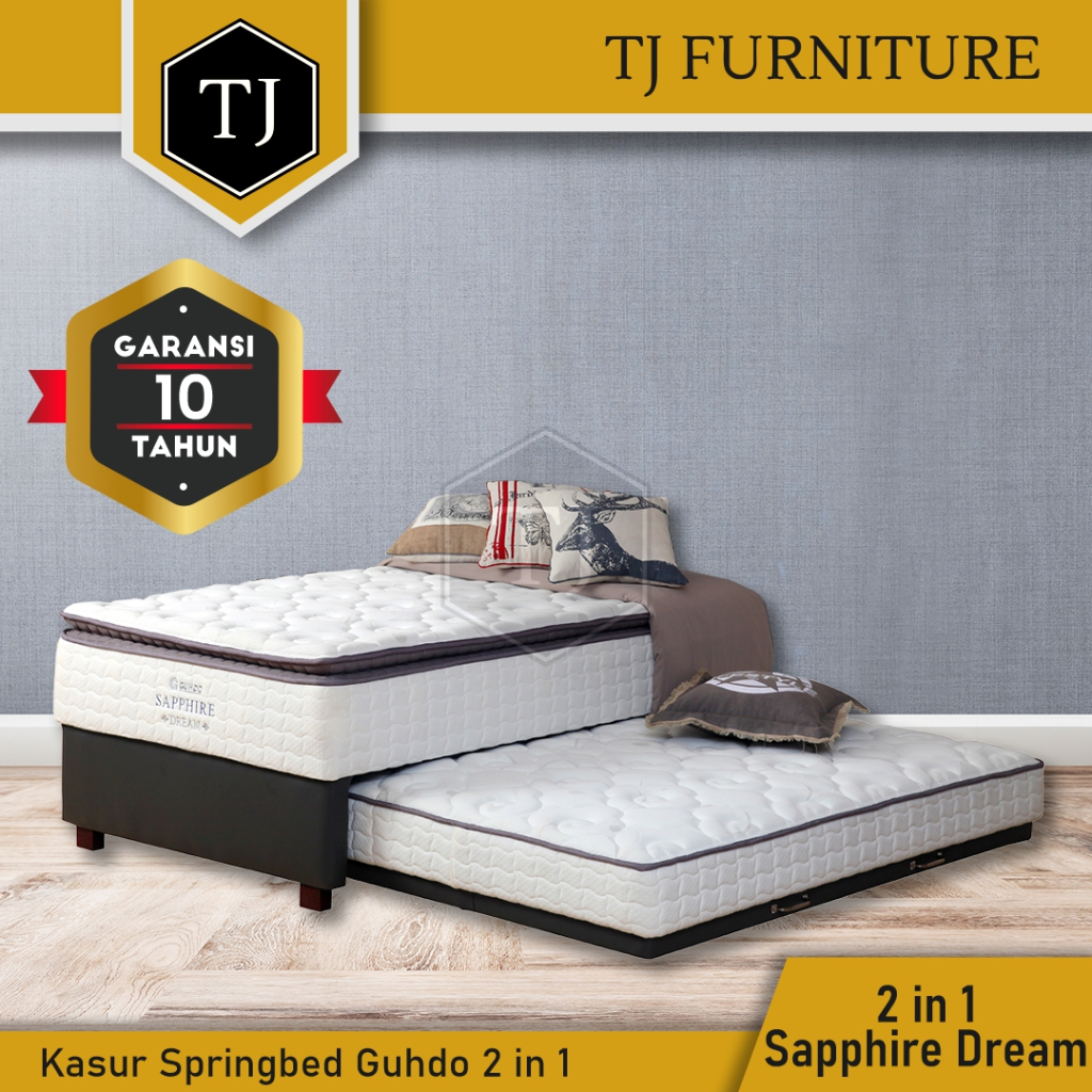 Guhdo Springbed Sapphire Dream 2in1 140 x 200 cm / Kasur Spring Bed Pillow Top 2 in 1 Sorong Tanpa S