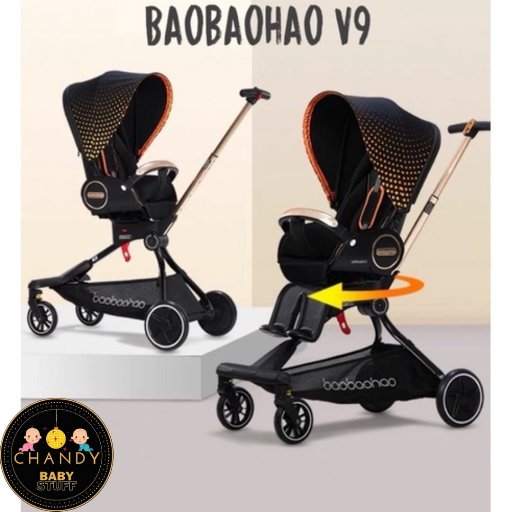 BAOBAOHAO V9 MAGIC STROLLER 360 ROTATION BISA DUDUK, REBAHAN DAN TIDUR