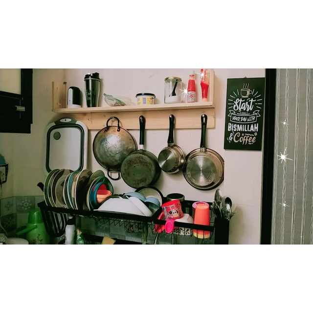 Rak bumbu dapur dan gantungan panci serbaguna kayu jati belanda