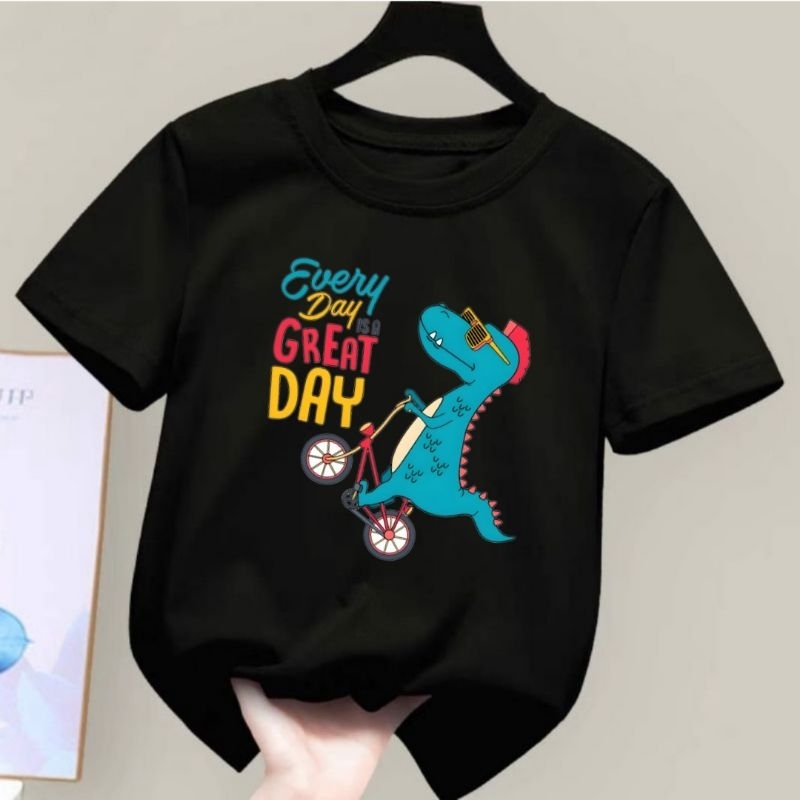 DUNIA.OBLONG-Kaos Anak Unisex Gambar Dino Every Day Baju Anak Laki Laki Dan Perempuan Kaos Distro Anak Cowok/Cewek