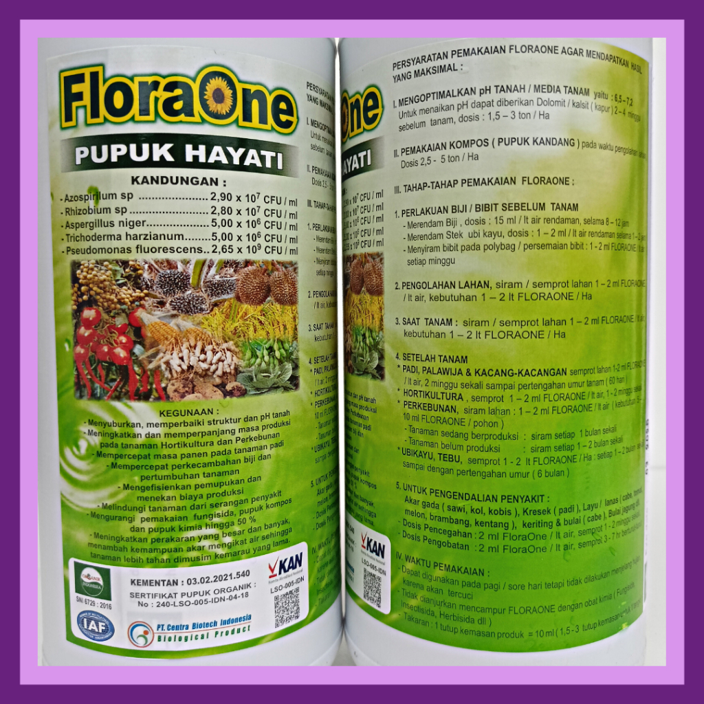 PUPUK FLORA ONE | Pupuk Hayati Tricoderma Atasi Busuk Akar dan Buah | Fungisida Hayati Trichoderma Layu Fusarium Cabe Keriting | FLORAONE Cair 1 Liter &amp; Serbuk 250 gram