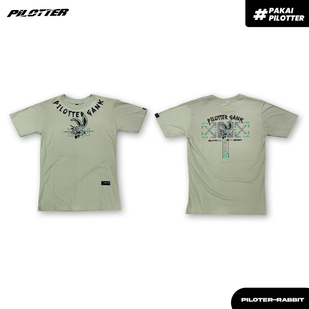 KAOS PILOTTER RABBIT ORIGINAL KAOS PILOTTER RABBIT COWOK CEWEK FREE STICKER KAOS PILOTTER HEREX RACI