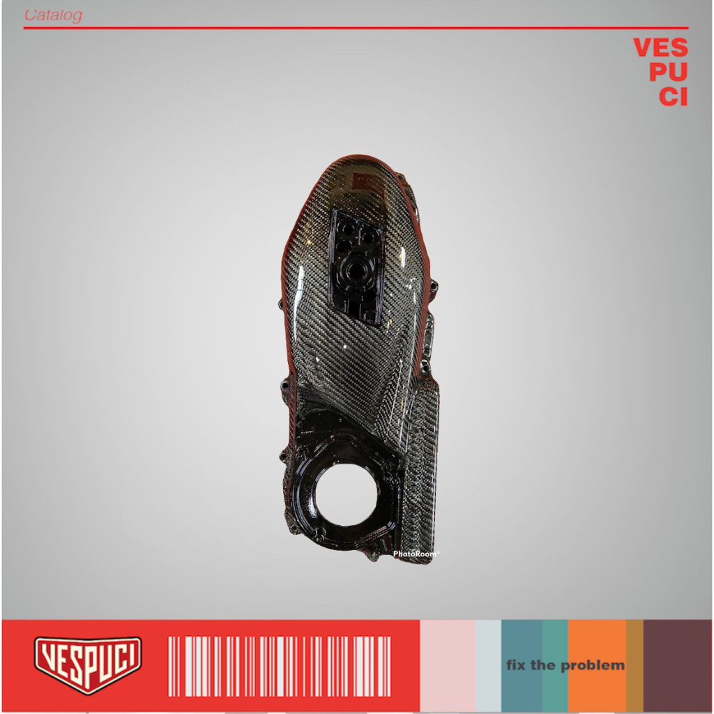 Blok CVT Cover Transmision Karbon Carbon Kevlar Original Piaggio Vespa Matic Matik Metik Sprint Prim