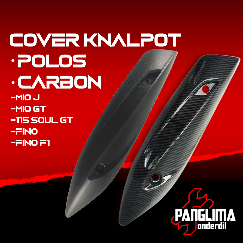 Pelindung Knalpot Hitam-Light-Karbon-Black Carbon Mio J-GT-Fino-Soul GT 115 &amp; Fino Fi-Sport-Premium Cover Tutup-Penutup-Tameng Kenalpot-Muffler-Exhaust