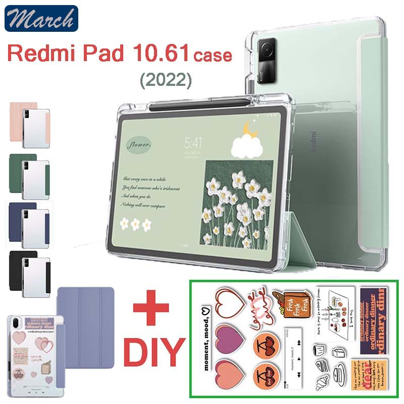 Case Redmi Pad 10,61 Inch 2022 Cover redmi Pad With Pen Slot Smart Casing xiaomi pad 10.6 case with pen redmipad Aksesoris  redmi pad cesing