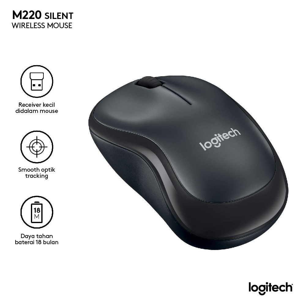 Logitech M220 Mouse Wireless Silent Click