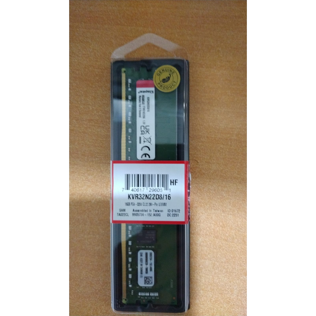 Kingston RAM PC Longdimm 16GB DDR4 3200Mhz