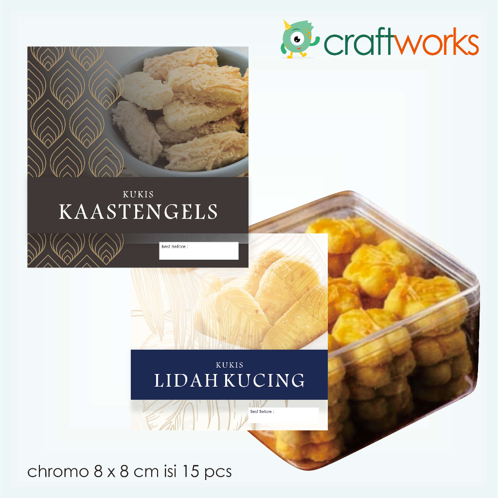 

STICKER TOPLES BOX KUE KERING READY STOCK DESSTER BOX - 8 x 8 cm ISI 15 PCS