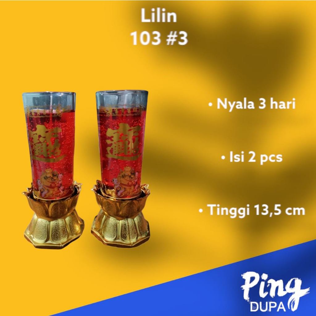 Lilin Jelly Durasi 3 Hari Gelas Ukuran 13,5cm Warna Merah 203 103 #3