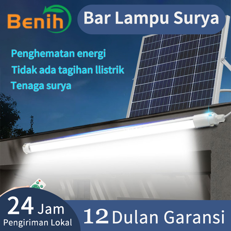 BENIH Garansi Satu Tahun Solar Tube lampu neon 100W Emergency Lampu Outdoor Solar Garden Light IP67 Waterproof High Quality Solar Lampu Dengan Remote Control Cocok untuk indoor dan outdoor