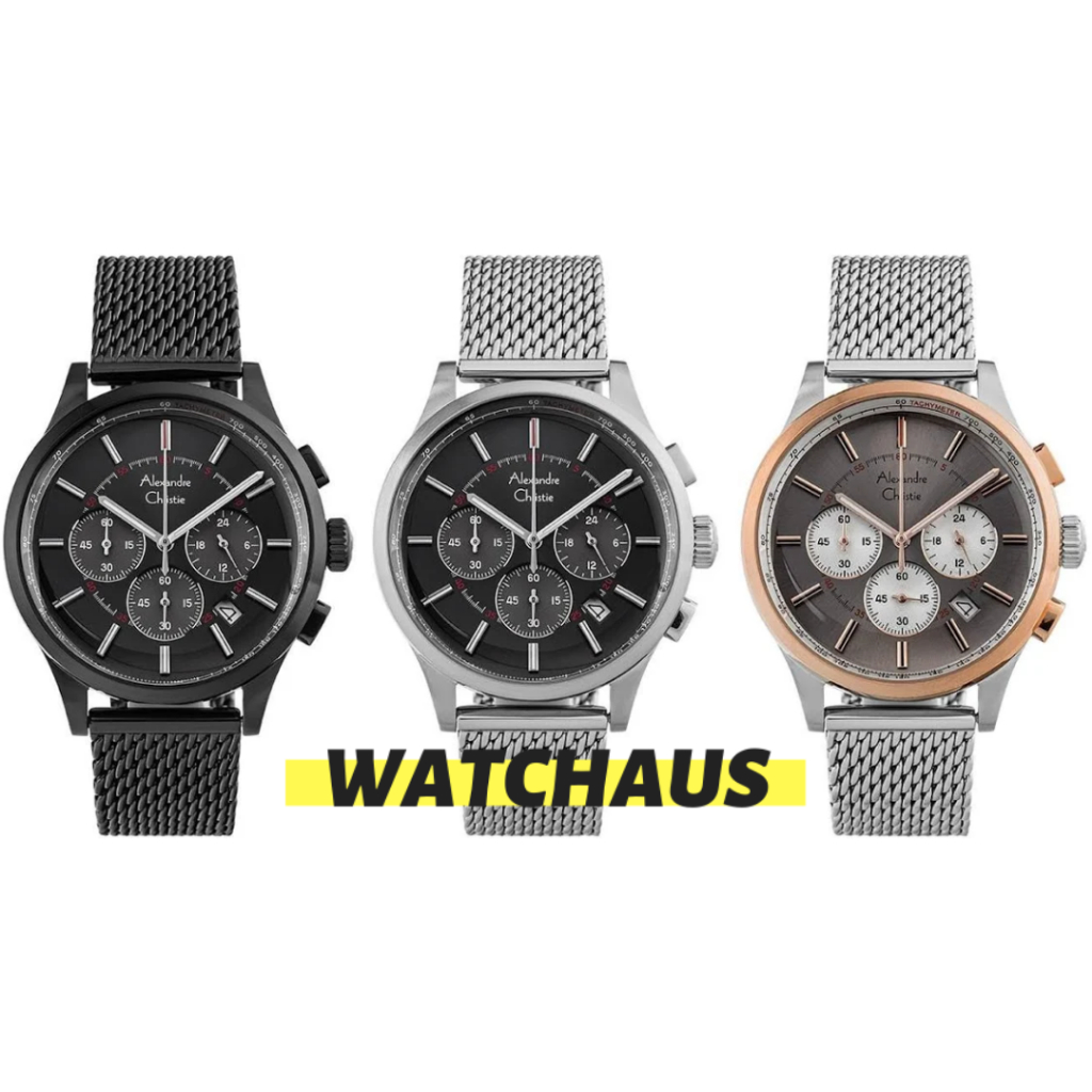 JAM TANGAN PRIA ALEXANDRE CHRISTIE AC6574 AC 6574 MCB CHRONOGRAPH STAINLESS STRAP