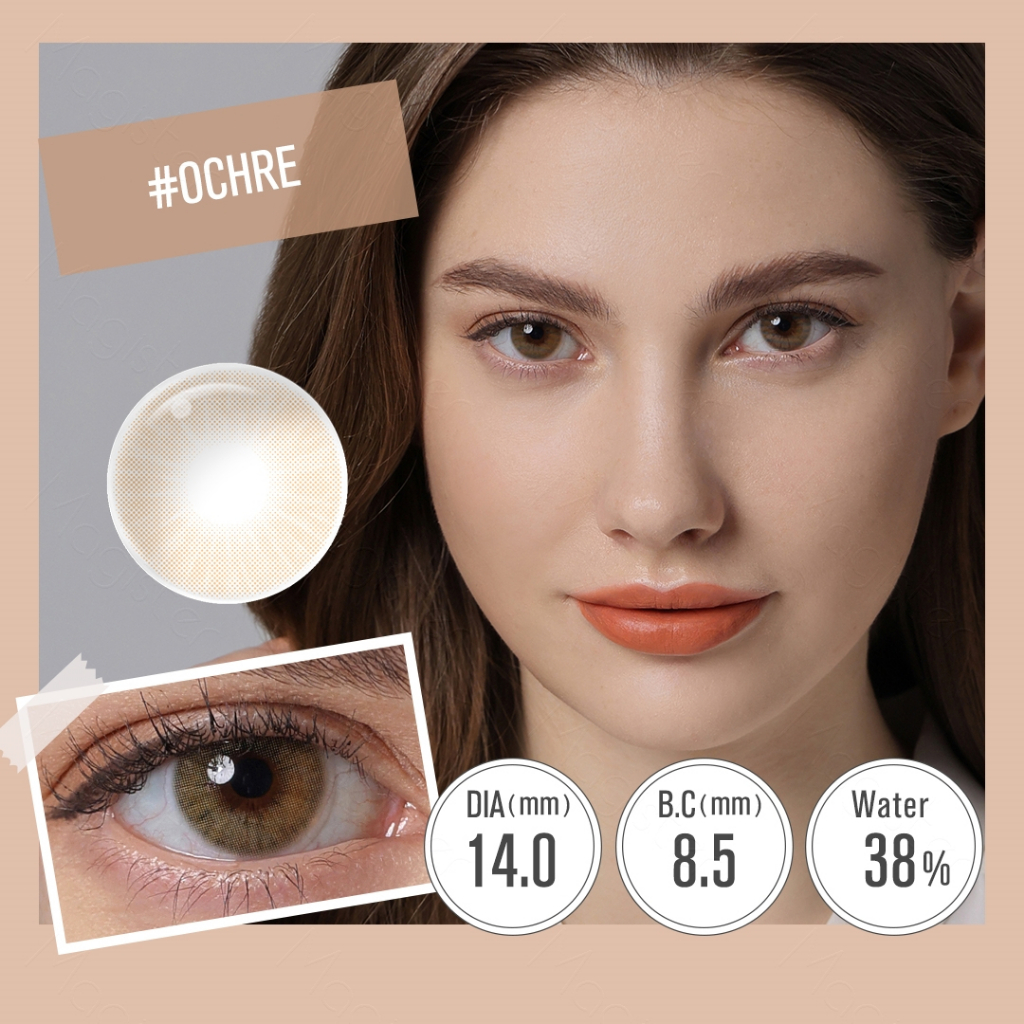 (COD)Magister softlens lensa mata penuh gaya dan cantik，softlens grey/brown，lensa kontak murah，lensa soflen14.00-14.20MM/Gunakan selama satu tahun